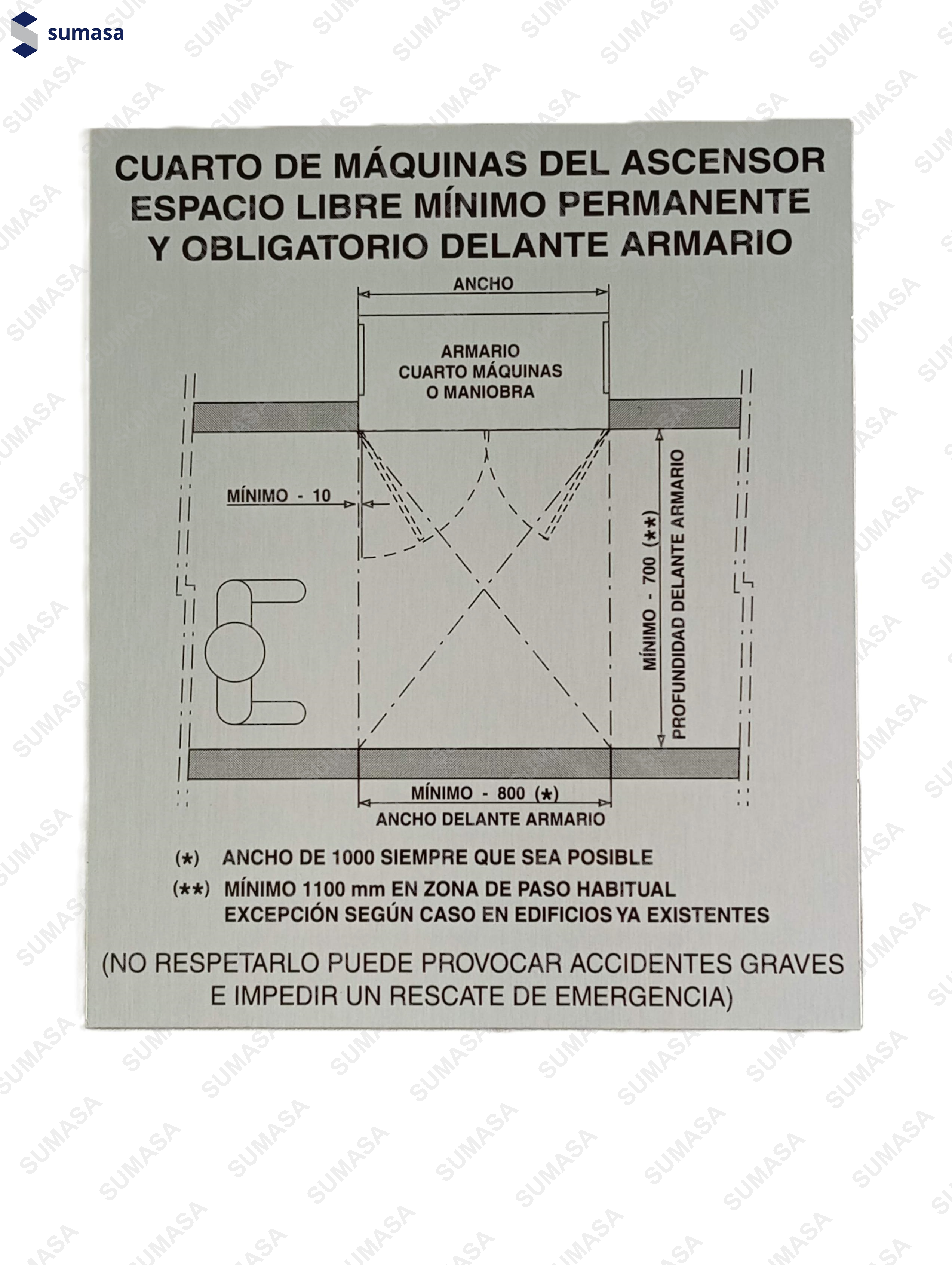 PLACA"ESPACIO LIBRE ARMARIO" ADH