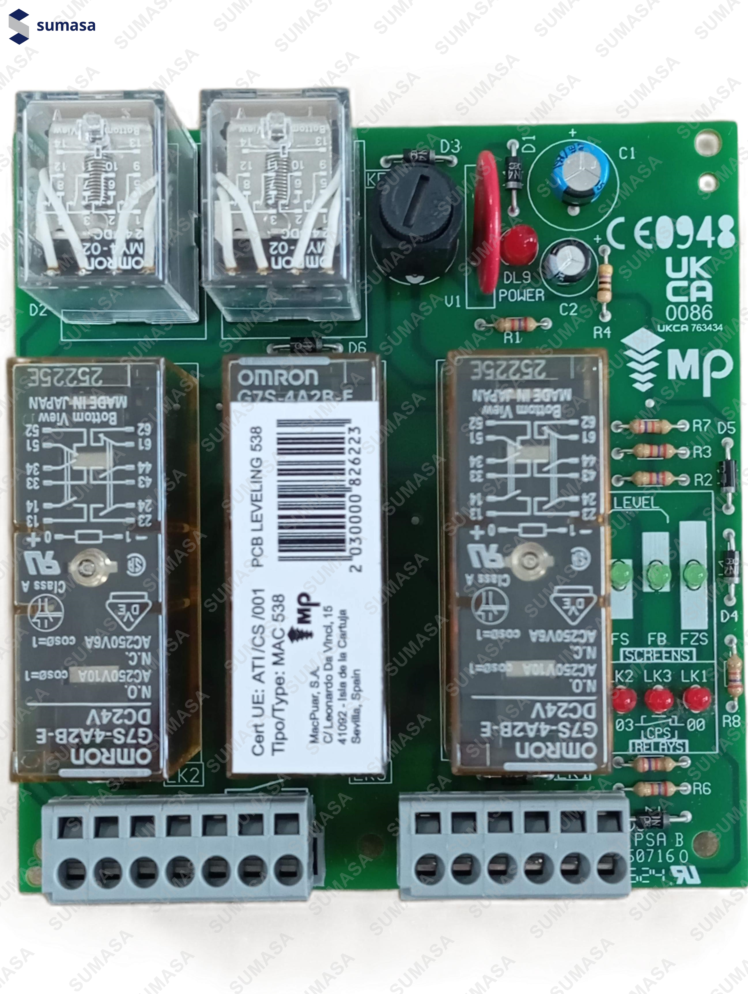 PLACA NIVELADOR 538 C/BORNAS (21A2538)