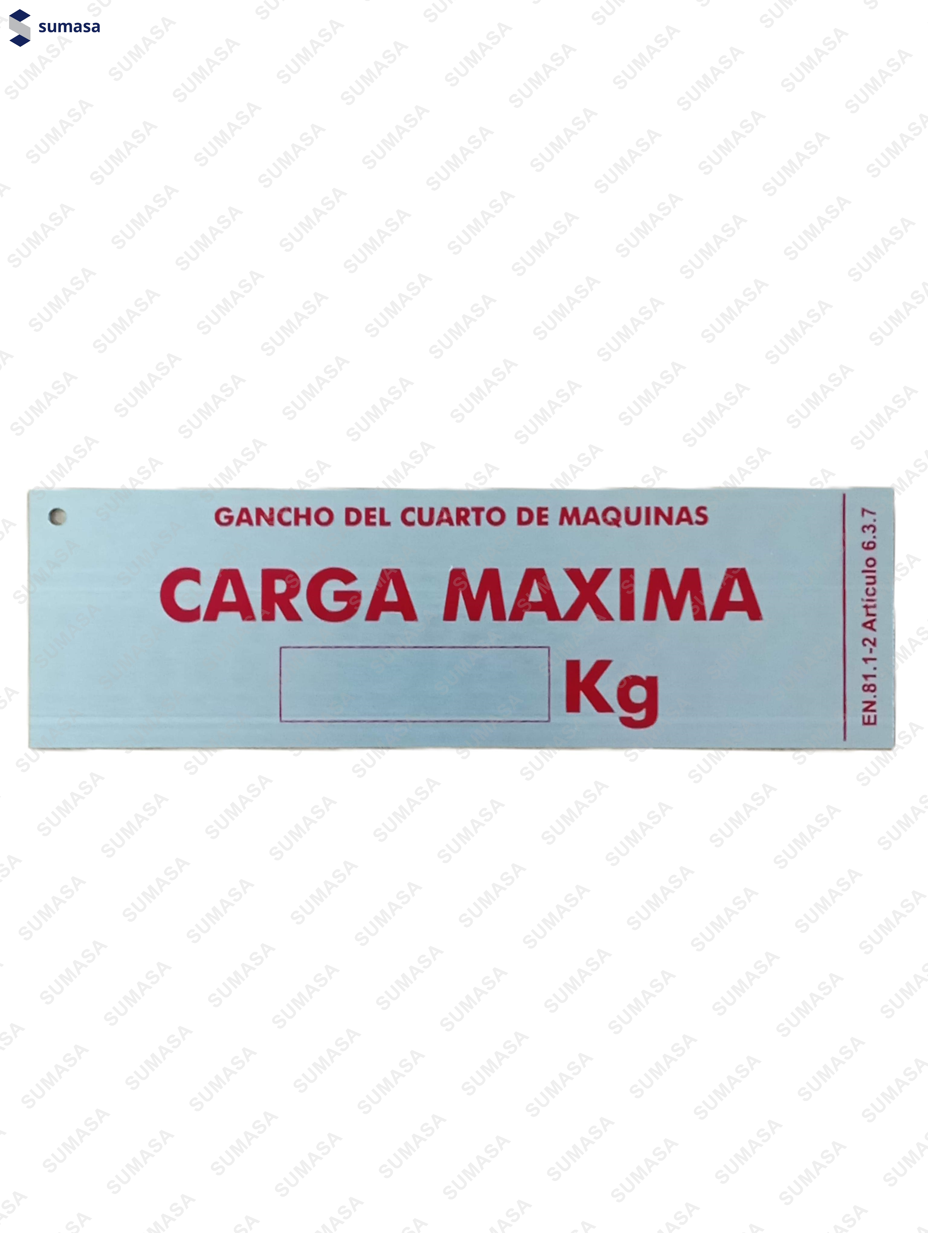 PLACA GANCHO C/M AL.ANOD 140X42x 1MM GRAB. QUÍM.ROJO