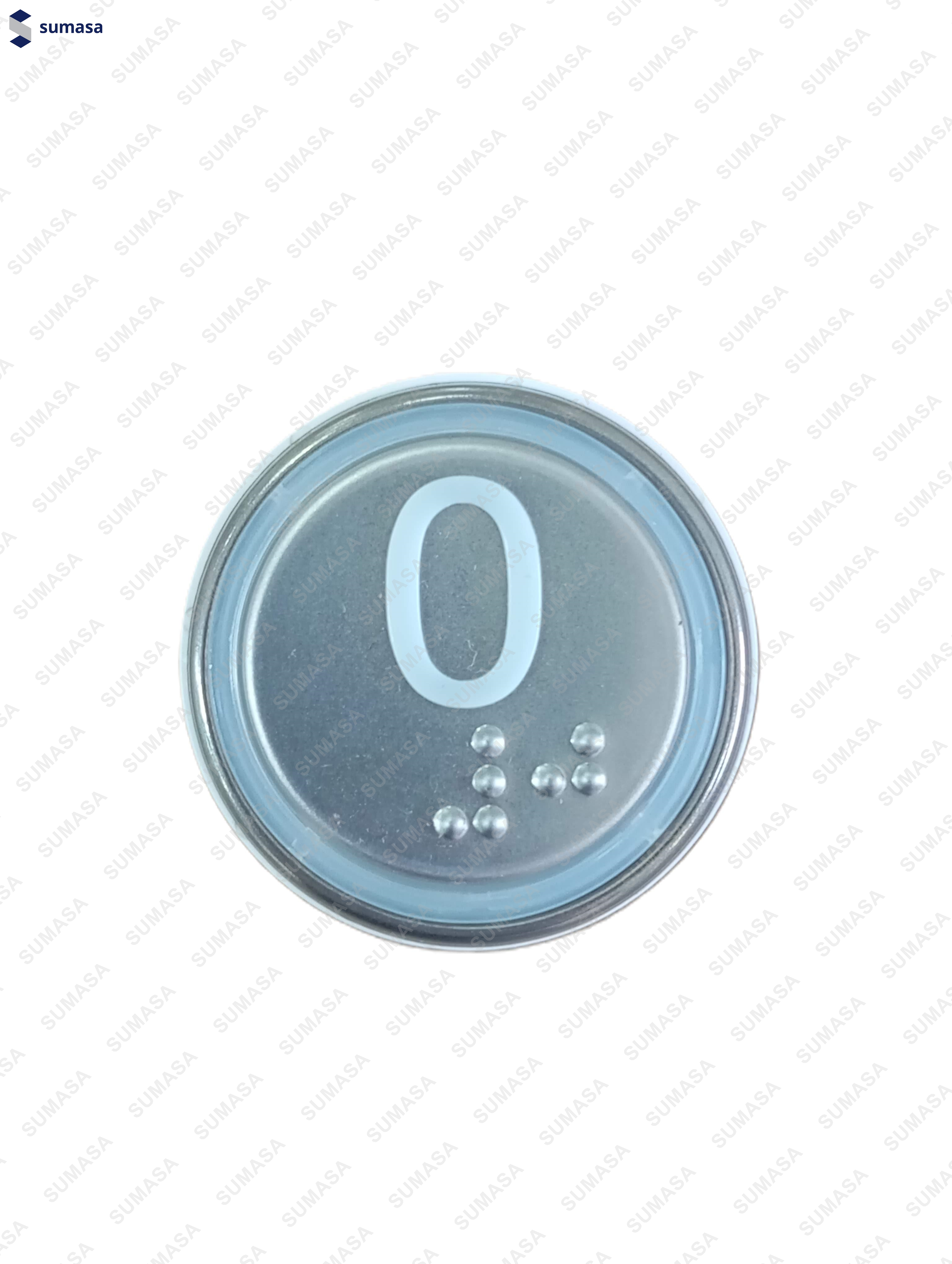 PULSADOR XL VENUS-DUAL LIGHT "0" REDONDO ARO AZUL/SIMBOLO BLANCO LUMINOSO BRAILLE RELIEVE