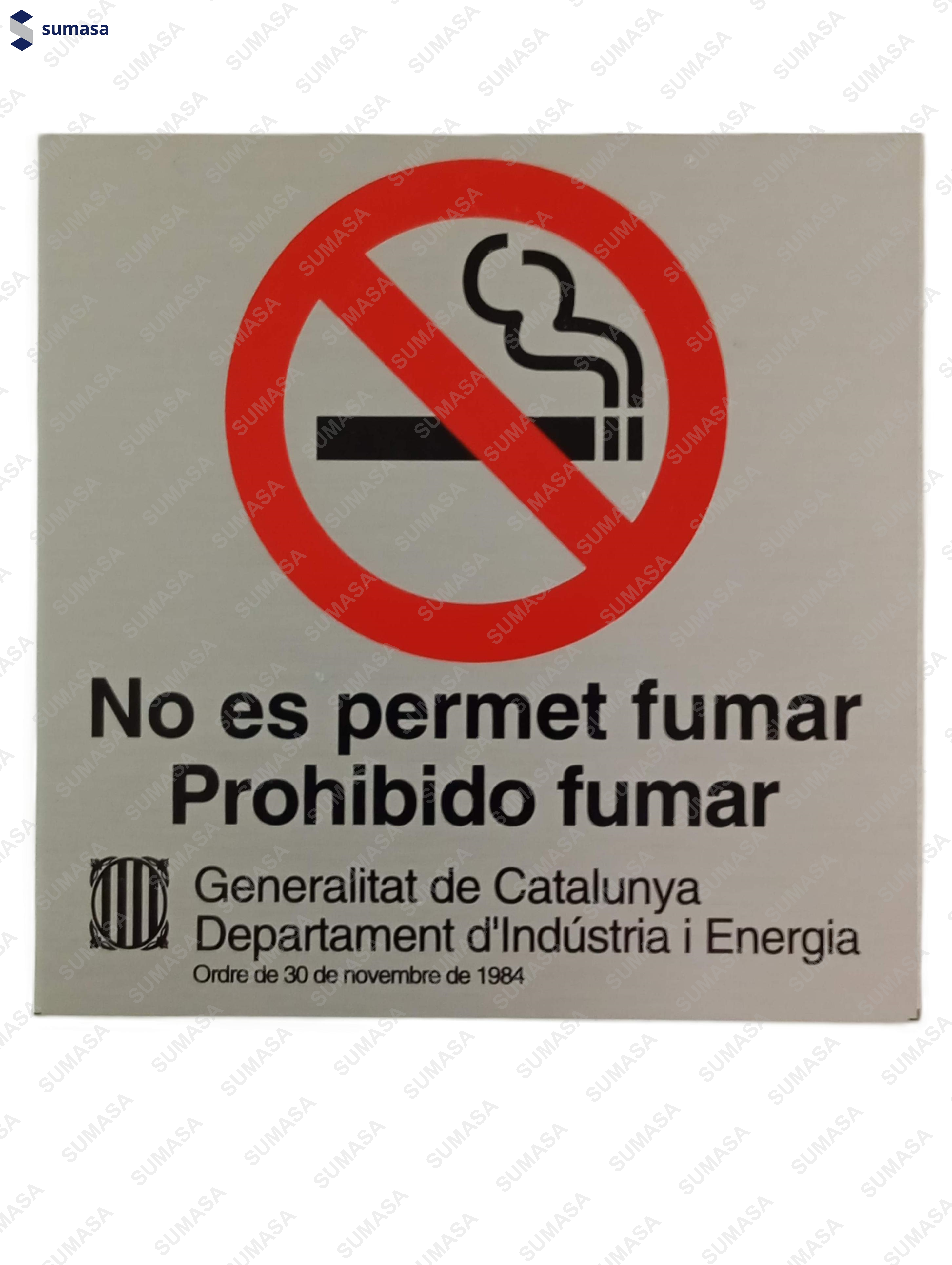 PLACA ADHESIVA "NO FUMAR" BILINGUE