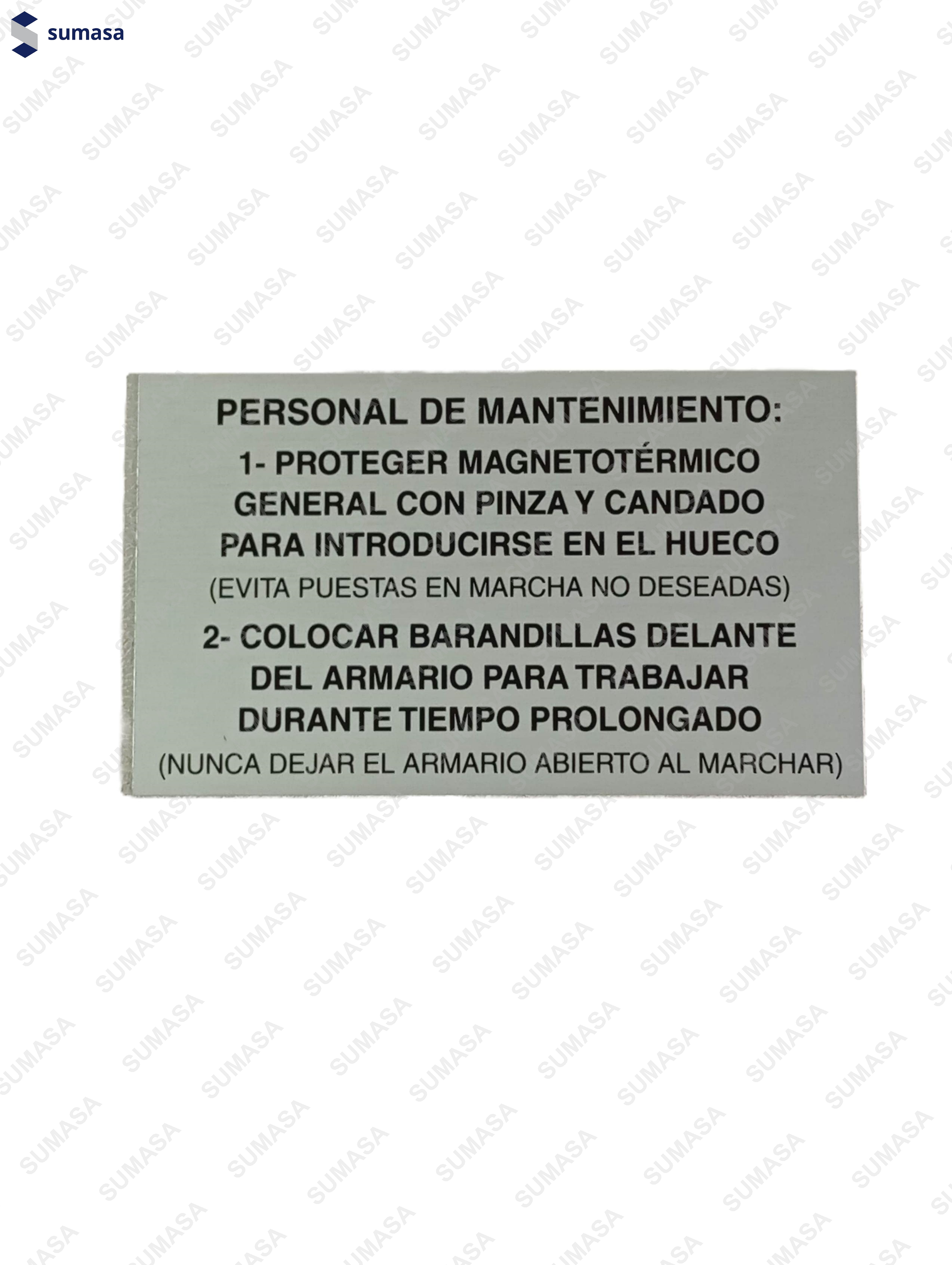 PLACA"PERSONAL DE MANTENIMIENTO"ADH