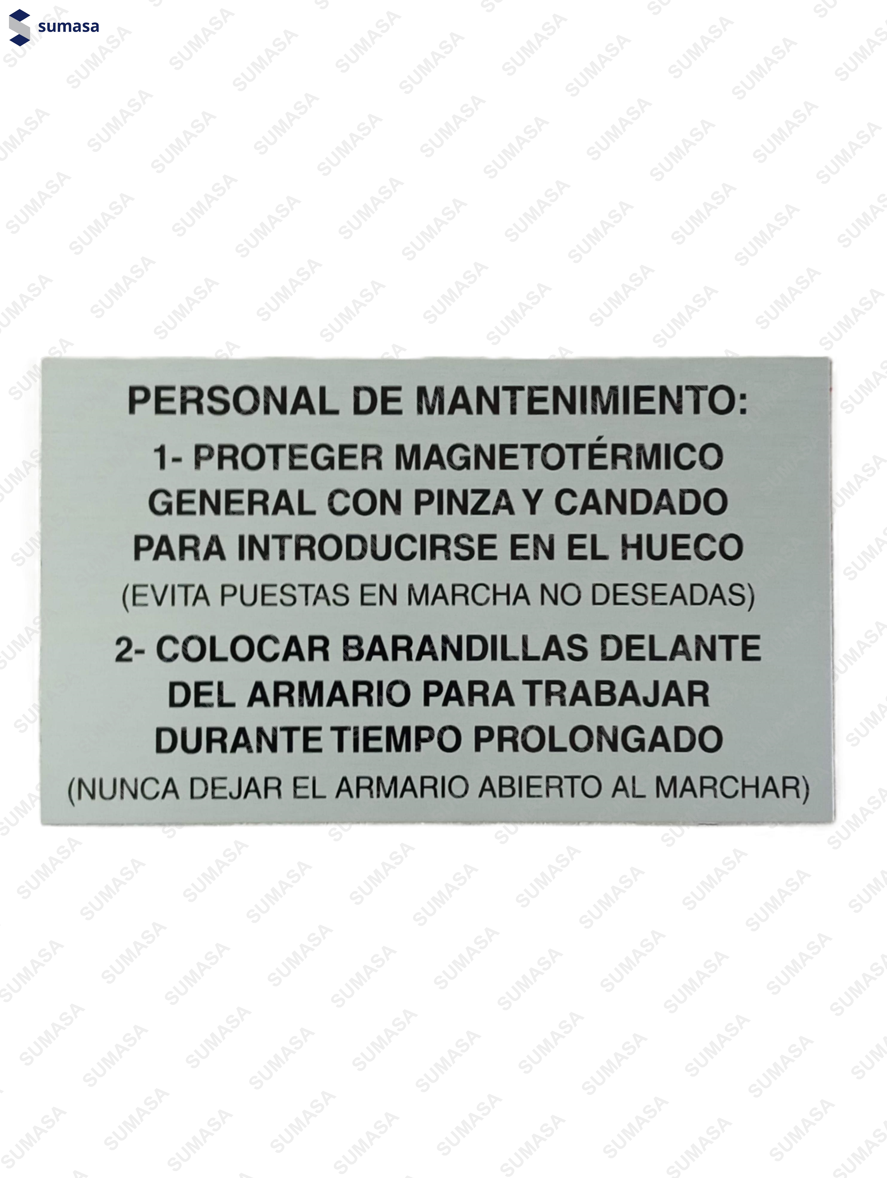 PLACA "SOLO CARGA PERS.NO"C/CAJ.KG